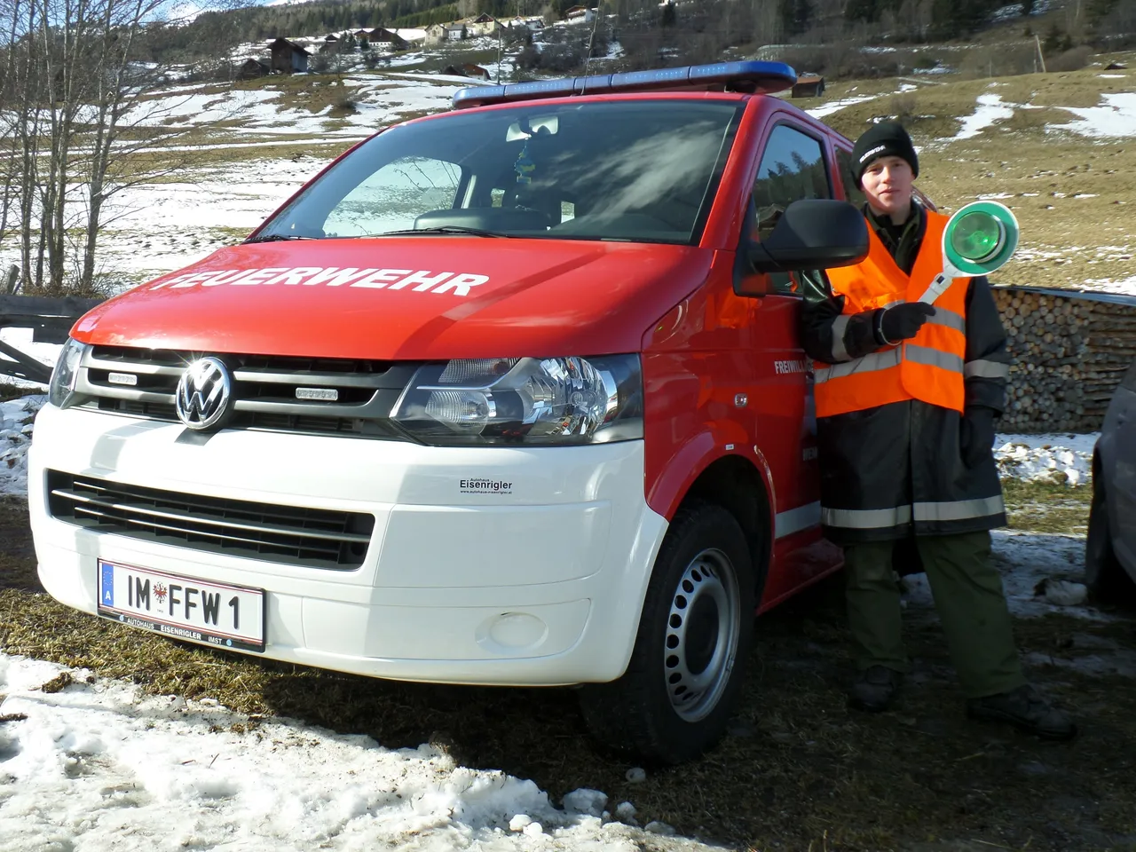 Verkehrs- Parkdienst bei der Schafzucht-Ausstellung